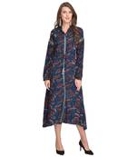 Blue printed cotton kurti