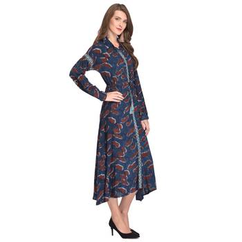 Blue printed cotton kurti 2