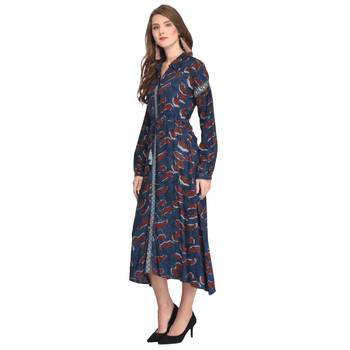 Blue printed cotton kurti 3