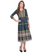 Green printed cotton kurti