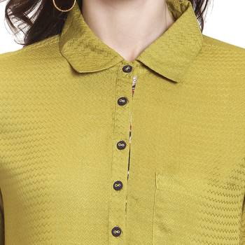 Mustard plain rayon kurti 5