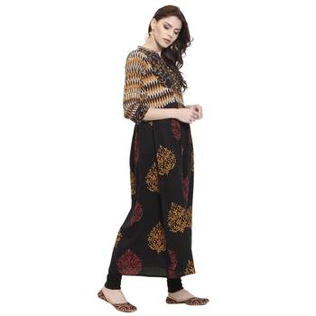 Black printed cotton kurti 2