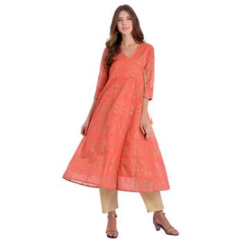 Coral printed cotton kurti 1
