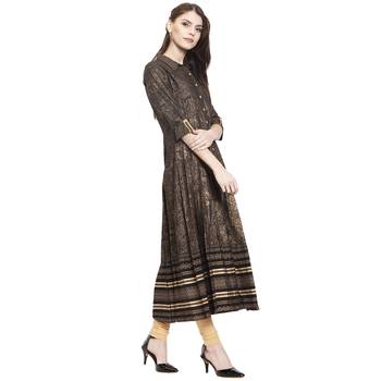 Black printed cotton kurti 2
