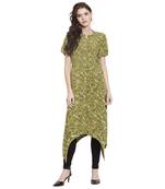 Green printed rayon kurti