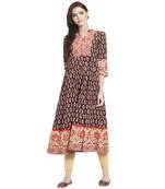 Brown printed cotton kurti
