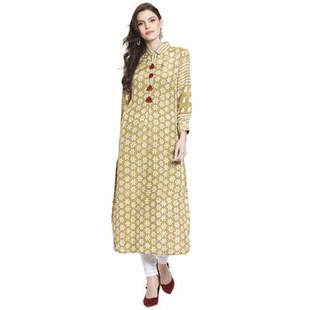 Green printed cotton kurti 1