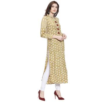Green printed cotton kurti 2
