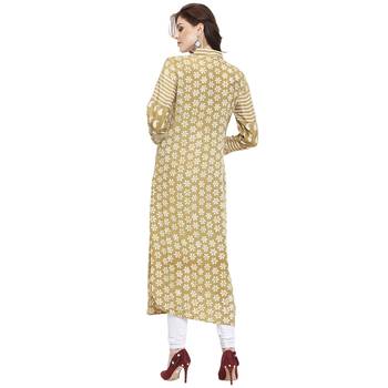 Green printed cotton kurti 4