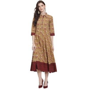 Green printed cotton kurti 1
