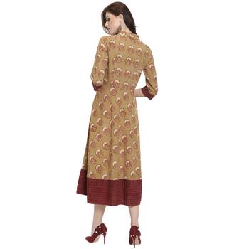 Green printed cotton kurti 4