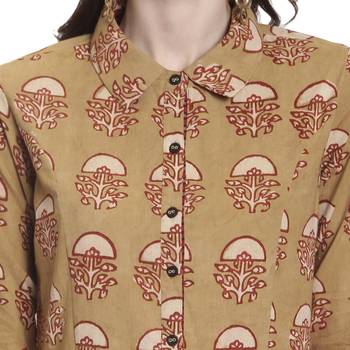 Green printed cotton kurti 5