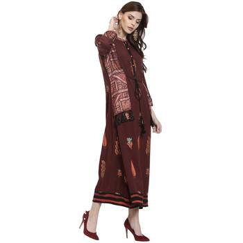 Maroon printed rayon kurti 2