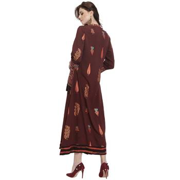 Maroon printed rayon kurti 4