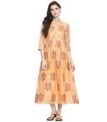 Coral printed chanderi kurti
