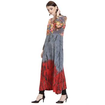 Grey printed rayon kurti 3