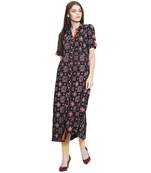 Black printed rayon kurti