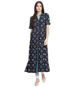 Blue printed rayon kurti