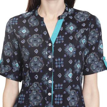 Blue printed rayon kurti 5
