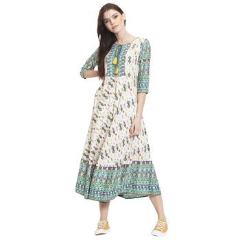 White printed polyester kurti 1