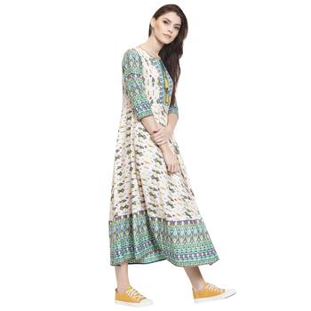 White printed polyester kurti 2