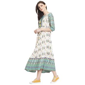 White printed polyester kurti 3
