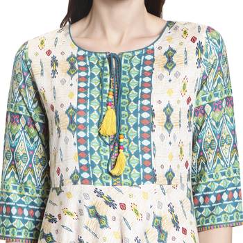 White printed polyester kurti 5
