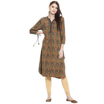 Multicolor printed rayon kurti 1