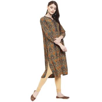 Multicolor printed rayon kurti 2