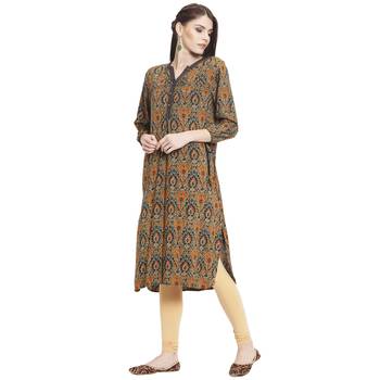 Multicolor printed rayon kurti 3