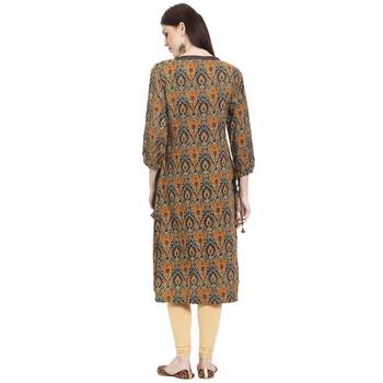 Multicolor printed rayon kurti 4