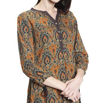 Multicolor printed rayon kurti 5