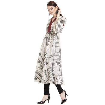 Off white printed cotton kurti 3