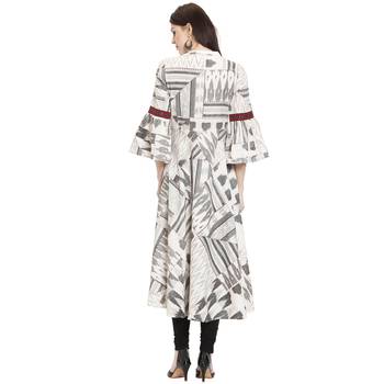Off white printed cotton kurti 4