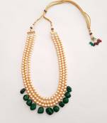 Green Tumble And Pearl Necklace