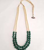 Emerald And Pearl Long Necklace