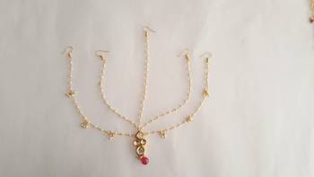 Pearl String With Kundan And Ruby Mathapatti 1