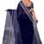 Blue plain cotton silk saree with blouse