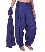 Navy Blue Cotton Patiala Salwar Dupatta Set
