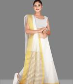Gold woven cotton silk saree with blouse