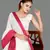 Pink woven cotton silk saree with blouse