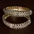 Gold Plated Brass Made CZ Stone Embellished Leaf Worked Designer Bangles for Women