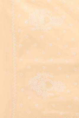 Beige Embroidered Cotton Saree With Blouse 4