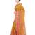 Rust printed cotton saree with blouse