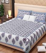 Rudra Jaipuri Prints 100% Cotton Comfort  Double Bedsheets with 2 Pillow Cover