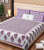 Rudra Jaipuri Prints 100% Cotton Comfort  Double Bedsheets with 2 Pillow Cover