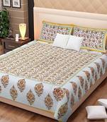 Rudra Jaipuri Prints 100% Cotton Comfort  Double Bedsheets with 2 Pillow Cover