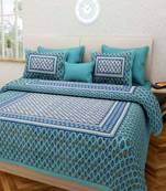 Rudra Jaipuri Prints 100% Cotton Comfort  Double Bedsheets with 2 Pillow Cover