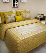 Rudra Jaipuri Prints 100% Cotton Comfort  Double Bedsheets with 2 Pillow Cover