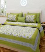 Rudra Jaipuri Prints 100% Cotton Comfort  Double Bedsheets with 2 Pillow Cover